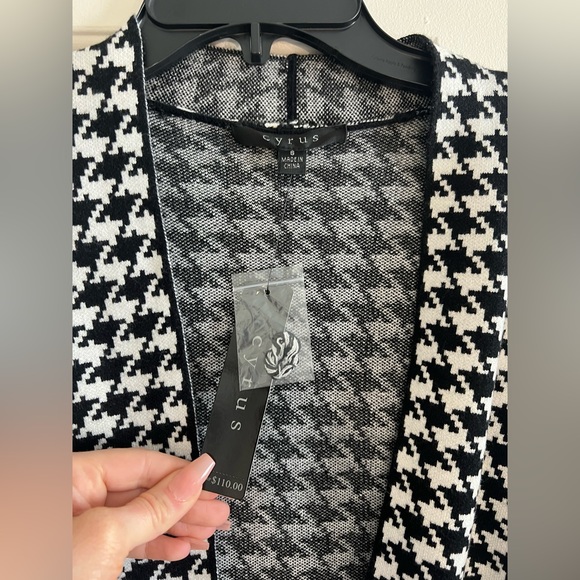 NWT-Cyrus houndstooth cardigan coat-S - Picture 3 of 5